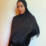 Jersey fringe hijab