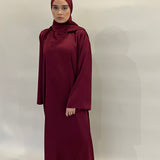 Robe en satin - Bordeau profond