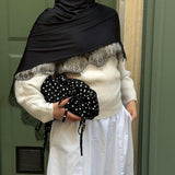 Liquid jersey lace hijab