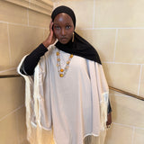 Fringe cape beige