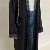 Kimono noir dentelle