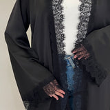 Kimono noir dentelle