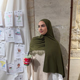 Liquid jersey lace hijab