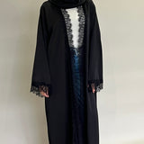 Kimono noir dentelle