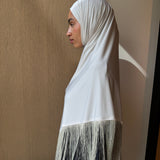 Jersey fringe hijab