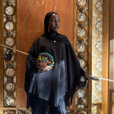 Fringe cape noir