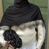 Liquid jersey lace hijab