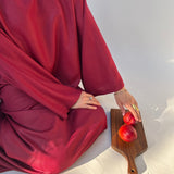 Robe Tall  bordeaux tissé - coton