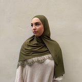 Liquid jersey lace hijab