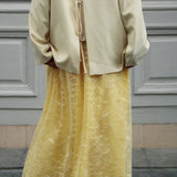Jupe dentelle signature - Citron