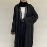 Kimono noir dentelle