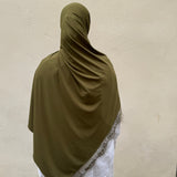 Liquid jersey lace hijab