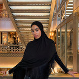 Jersey fringe hijab