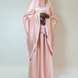 Tenue de prière en satin premium - Rose poudré