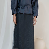Jupe dentelle signature - Noire