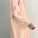 Kimono rose dentelle