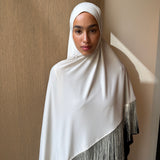 Jersey fringe hijab