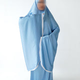 Tenue de prière en satin premium - Bleu ciel