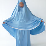 Tenue de prière en satin premium - Bleu ciel